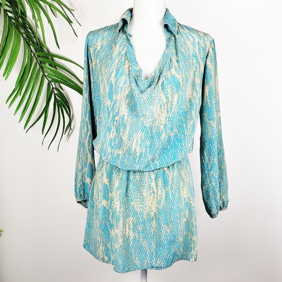 Karina Grimaldi Dresses & Skirts - Karina Grimaldi Dress Mini  Silk Turquoise  Small